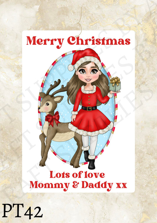 Christmas Dolly Gift Label