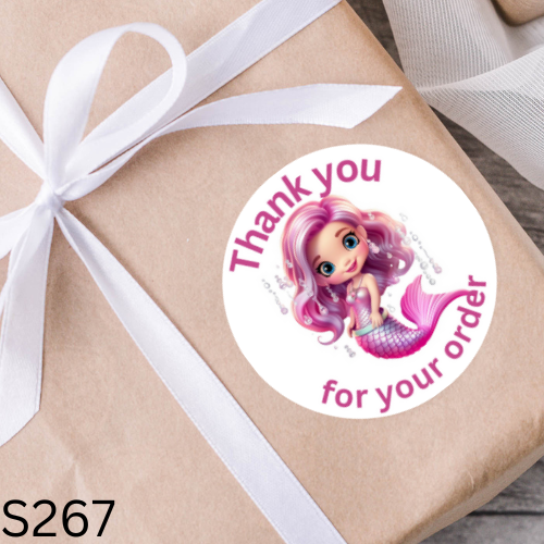 Mermaid Thank You Sticker