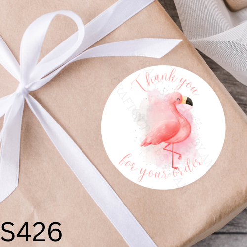 Flamingo Thank You Sticker