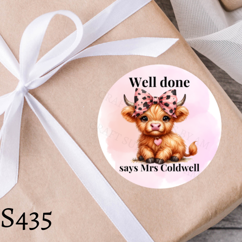 Highland Cow Teacher Sticker